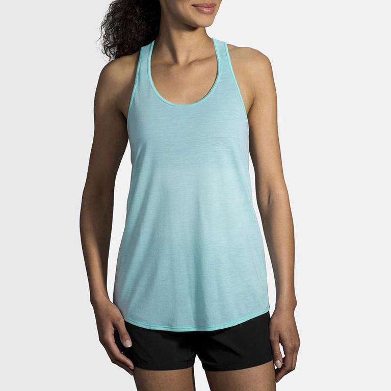 Brooks Distance NZ - Women's Running Tank Top - Blue (37614-STAU)